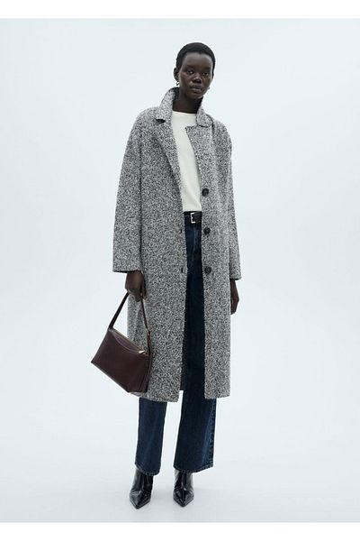 MANGO Woman Pardesiu - țesătură cu glisare cu design elegant