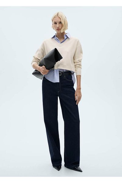 MANGO Woman Combined shirt sweater