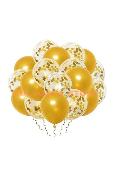 FOKUL 20Pcs Metallic and Clear Gold Balloon Set for Birthday - Bride to Be Celebration