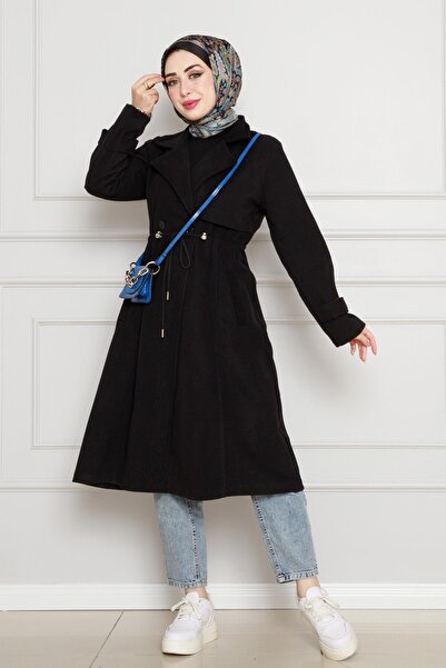 Sevitli Μαύρο καπάκι σφραγίδας - με λεπτομέρεια στην τσέπη και σήραγγα μέσης