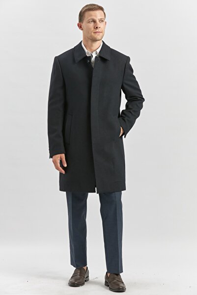 İmza Темно-синій пальто Comfort Fit з капітоне - зручний крій, розріз, комір-стійка 1005245152