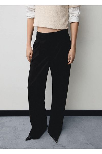 MANGO Woman Pleated Straight Cut Trousers