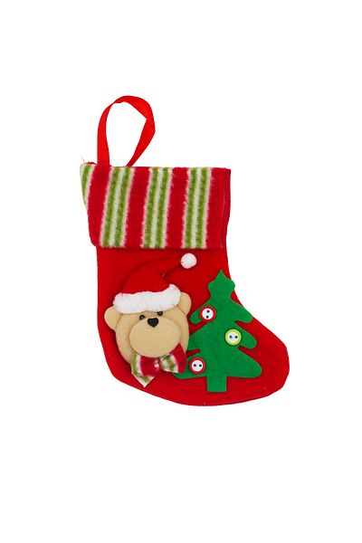 Yusuf Dirik YD Party Supplies Christmas Tree Ornament Teddy Bear Figured Tree Buttoned Socks 16X13 cm