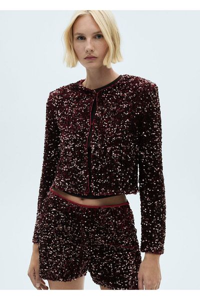 MANGO Woman Jacke mit Pailletten