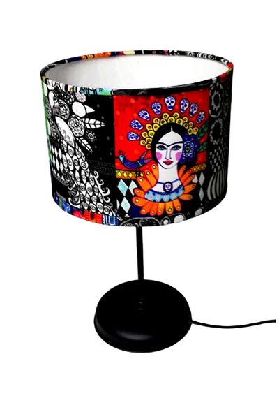 TEKAY AYDINLATMA Fabric Covered Lampshade with Metal Legs