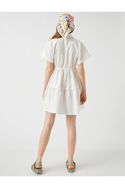 Koton Kurzärmliges Mini-Hemdkleid