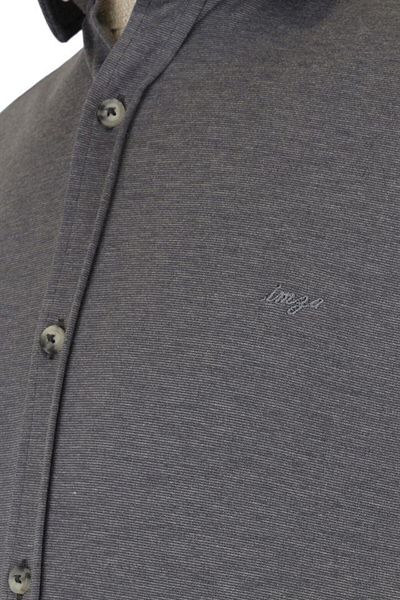 İmza Γκρι μακρυμάνικο πλεκτό πουκάμισο Comfort Relaxed Fit Casual 1004225116
