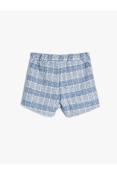Koton Pantaloni scurți din tweed, cu nasturi perlat, cu talie elastică