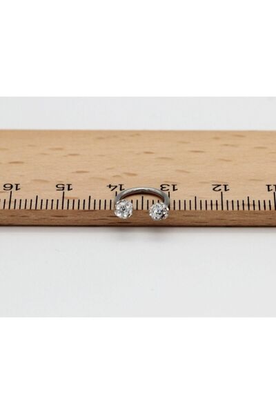 MAZEN 316l Kararmaz Cerrahi Çelik Kristal Taşlı Kıkırdak Dudak Burun Septum Tragus Piercing Minik Boy