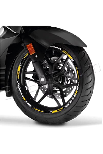 Motiker HONDA FORZA Sticker Jant Dışı Şerit Baskılı Sarı