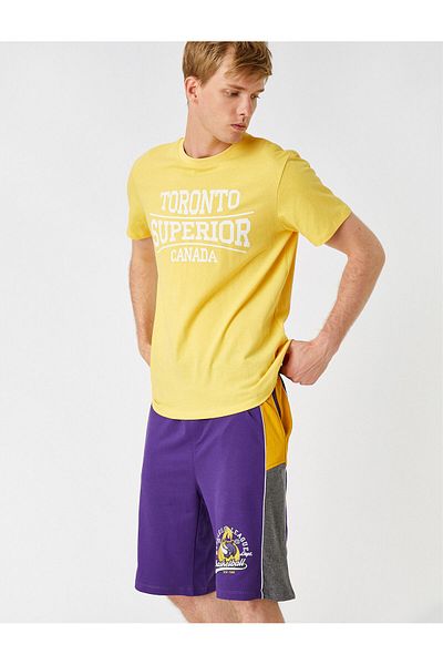 Koton College Shorts Basketball Printed Waist Waist Pocket