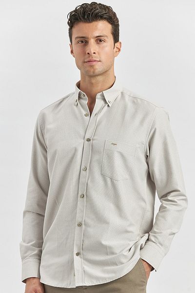 İmza Ανοιχτό μπεζ μακρυμάνικο πουκάμισο Self Armstrong Smart Classic Comfort Fit