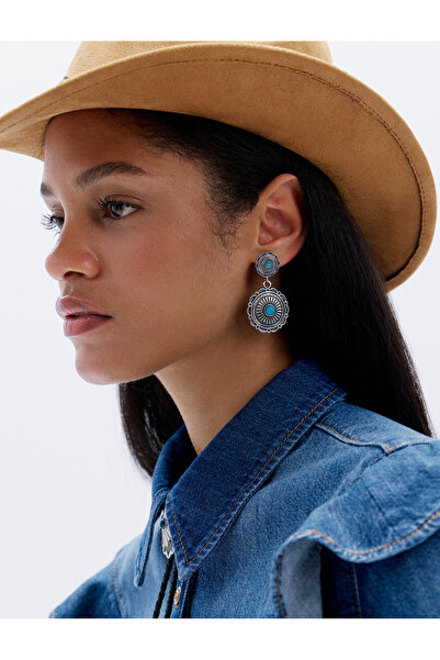 Koton Zeynep Cushion - Koton X Cowboy Hat, Suede Skull Accessory Detailed