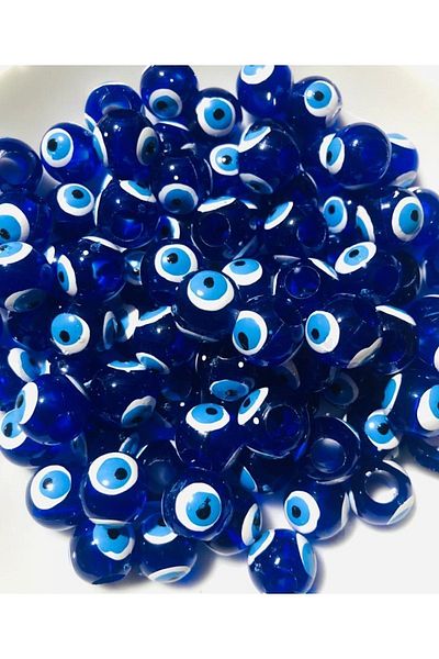Artdeco 50 κομμάτια Danagöz Evil Eye Beads - 10 mm - (Μεγάλες τρύπες)