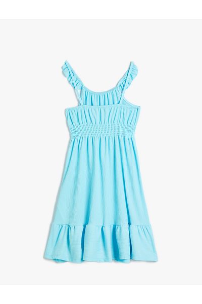 Koton Strukturiertes Trägerkleid – Rüschendetails