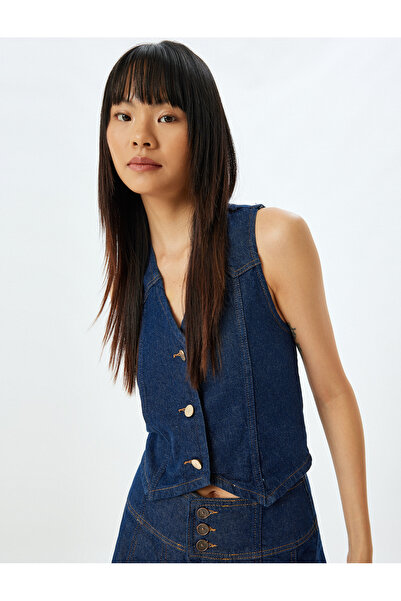 Koton Жіночий жилет темного індиго 5WAL20010MD