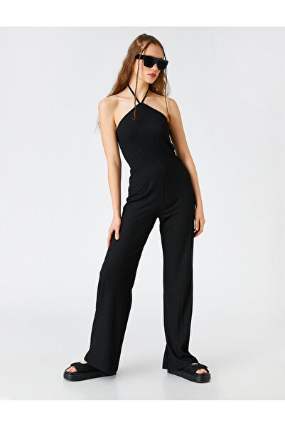 Koton Ολόσωμη φόρμα λαιμόκοψης με ραβδώσεις Maxi