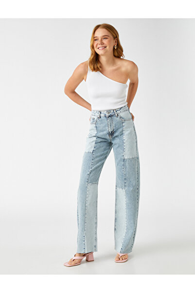 Koton Magas derekú blokkolt farmernadrág – Hosszabb, egyenes szabású farmernadrág