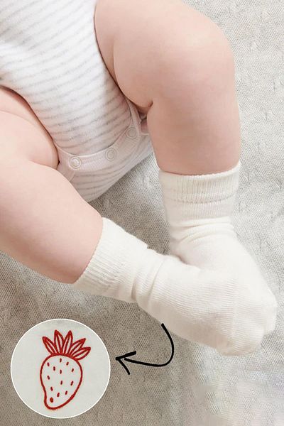 Bibaby Baby Organic Figured Combed Cotton Non-Slip 2-Piece Socks