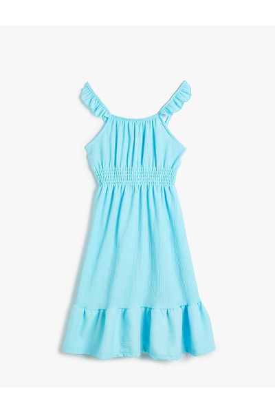 Koton Strukturiertes Trägerkleid – Rüschendetails