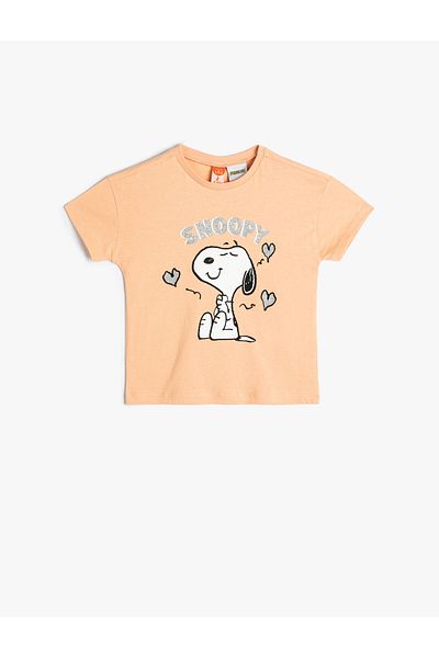 Koton Snoopy T-Shirt Licensed Short Sleeve Crew Neck Cotton