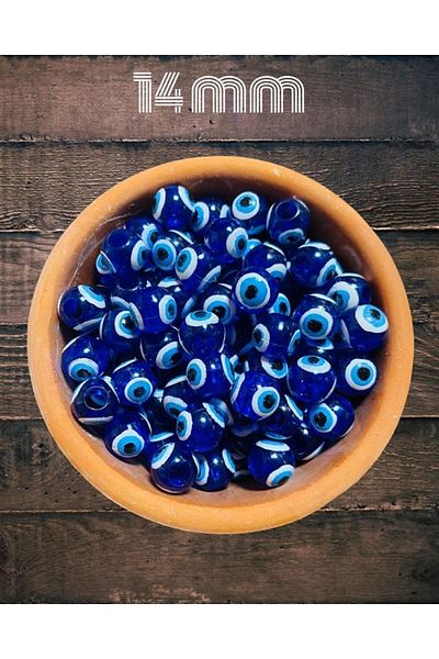 Artdeco Χάντρες 14 mm Danagöz Evil Eye - Διακοσμητικές χάντρες 30 τεμαχίων - (Παχιές τρύπες)