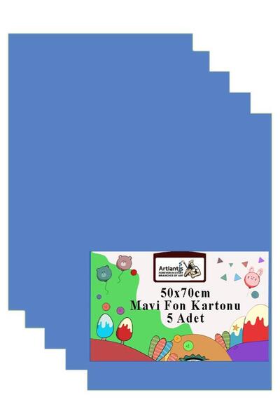 Artlantis Fon Kartonu 50x70 cm 120 gr 5 Adet 50*70 cm Renkli Fon Kartonu Kağı...