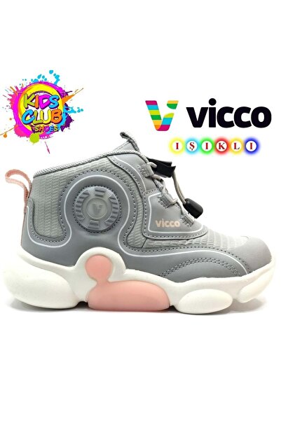 Kids Club Shoes Vicco Vento Phylon Kauçuk Taban Ortopedik Işıklı Çocuk Bot GRİ
