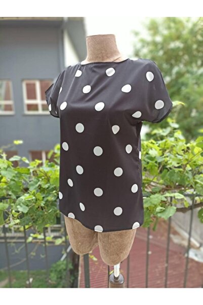 rengamoda Дамска блуза на точки от плат Moskrep (цветна)