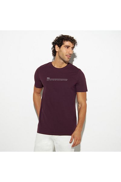 Iconic Typographic Print T-shirt with Crew Neck and Short Sleeves