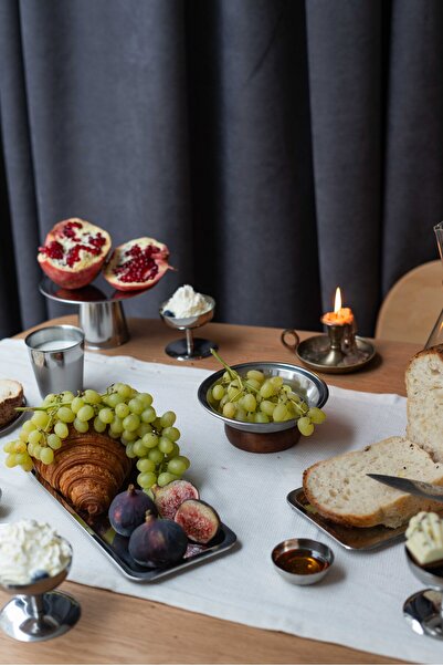Beige & Stone 15.5 cm Cookie Fruit Nuts Presentation Bowl Stand with Wooden Legs
