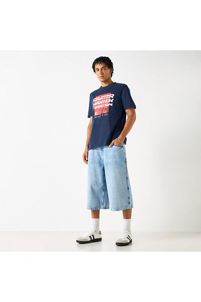 Starter Logo Print Crew Neck T-shirt with Short Sleeves