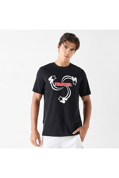 Starter Logo Print Crew Neck T-shirt with Short Sleeves