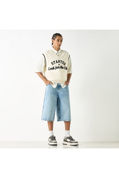 Starter Slogan Applique V-neck Sleeveless T-shirt