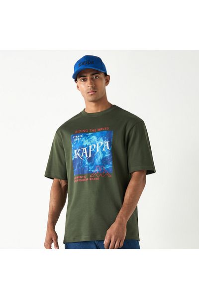 Kappa Graphic Print T-shirt with Short Sleeves