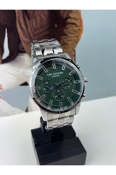 Lee Cooper Green Steel Sport Men's Wristwatch 5 Atm Waterproof
