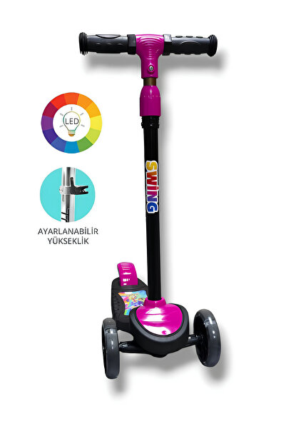 TuffY'S 3 Tekerlekli Işıklı Çocuk Scooter Swing - 3 Kademeli Yükseklik Ayarı