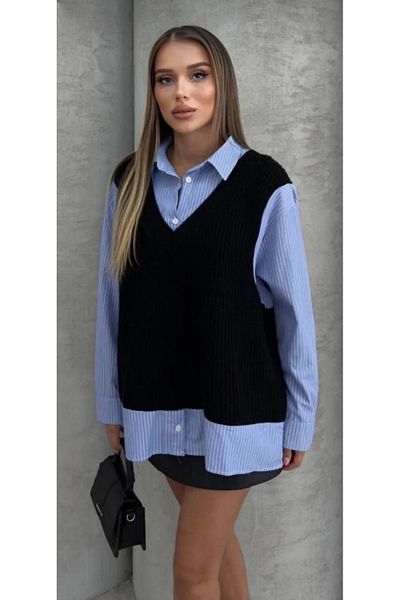 DAMGA Collection Women's Shirted Jumping Sweater