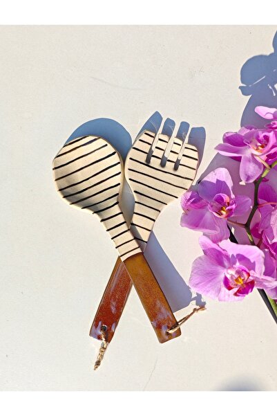 details home decor Seramik salata servis seti