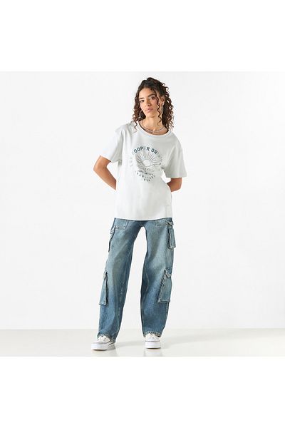 Lee Cooper Printed Round Neck T-shirt with Short Sleeves