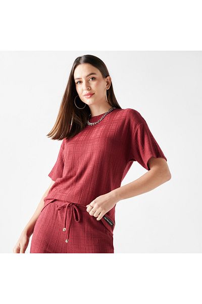 2Xtremz Textured T-shirt with Crew Neck and Short Sleeves