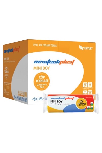 Newtechplast كيس قمامة، حجم صغير، أبيض، 40 × 50 سم، 50 رول 2000 قطعة