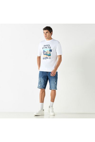 Kappa Graphic Print T-shirt with Short Sleeves