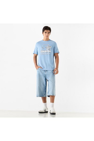 Starter Typographic Print Crew Neck T-Shirt with Short Sleeves