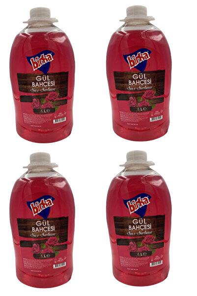 BİRKA 4 قطع × 4000 مل صابون سائل لليدين برائحة الورد