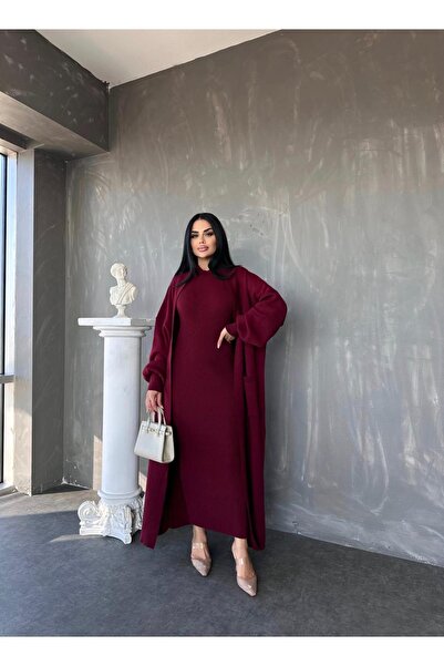 MAY MARA WOMEN'S O-COLLAR DRESS AND LONG CARDIGAN SUIT