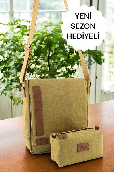 QUB CLUB Canvas Camel Αδιάβροχη τσάντα φορητού υπολογιστή 13&14 ιντσών ταχυδρόμου Business School (ΔΩΡΟ ΧΕΡΙΟΥ)