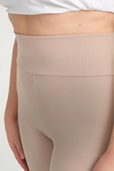 MİRA BUTİK Kadın Büyük Beden Şardonlu Yüksek Bel Toparlayıcı Kışlık Tayt