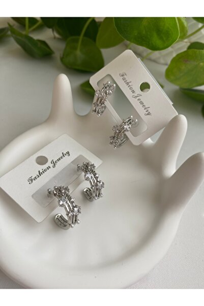 Accessories Taşlı Halka Küpe