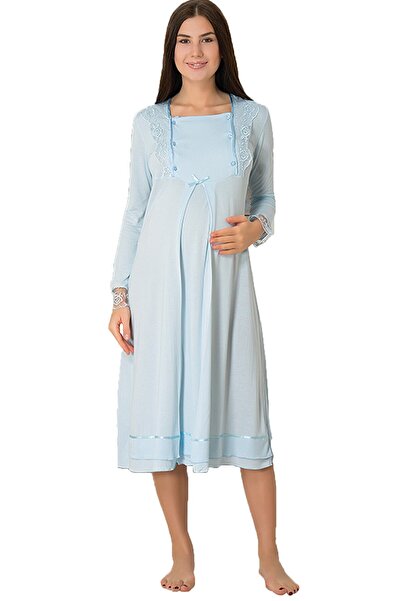by İGP Cotton Maternity Long Sleeve Nightgown